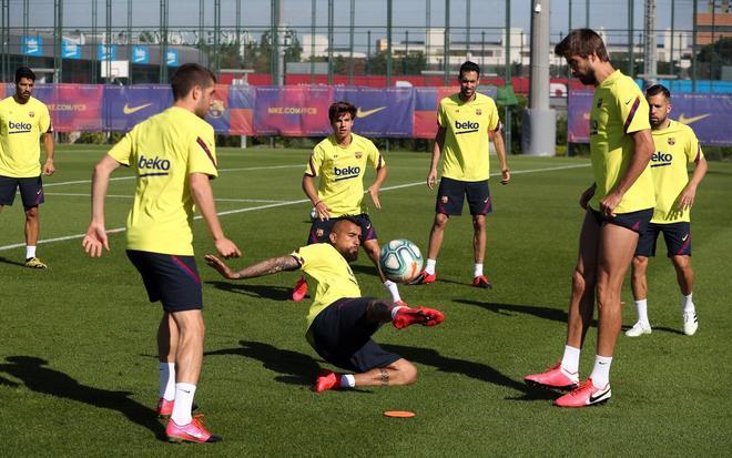 Las mascarillas de FC Barcelona protagonistas en el entreno de hoy