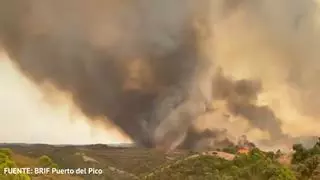El frente de Sevilla es ya el más peligroso y el único activo del incendio de Niebla: "Nos estamos volcando en las defensas de Aznalcóllar y Castillo de las Guardas"
