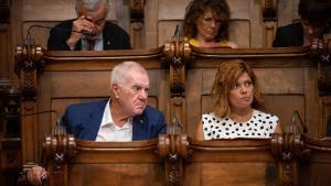 Ernest Maragall y Elisenda Alamany, en un pleno del Ayuntamiento de Barcelona del mandato anterior.