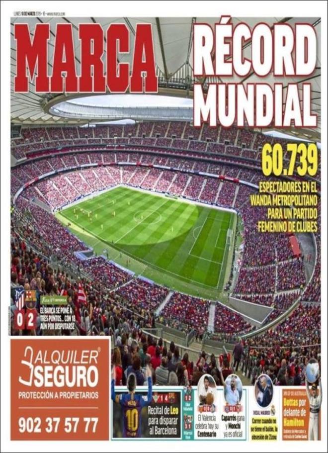 Portada de MARCA del 18 de marzo