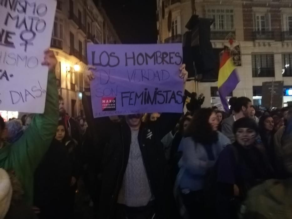 Manifestación feminista por las calles del centro de Málaga