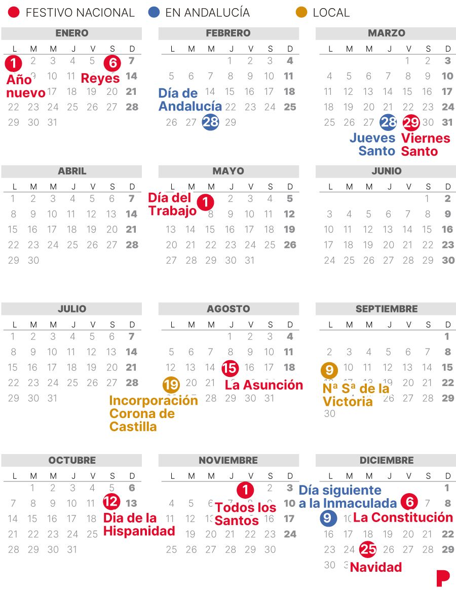 Calendario Laboral Malaga 2024