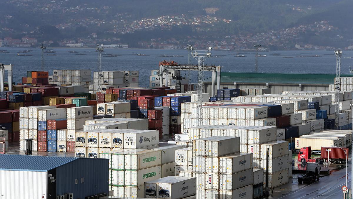 Contenedores en el Puerto de Vigo.