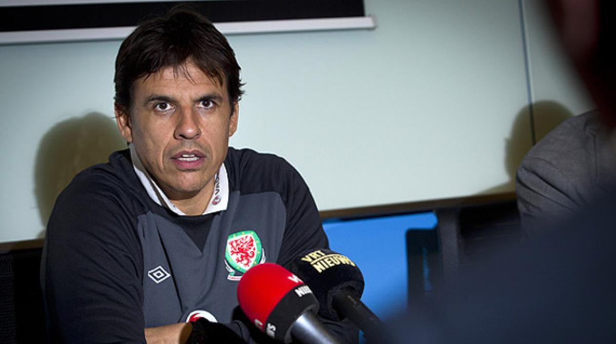 Chris Coleman, durant una roda de premsa a La Hulpe (Bèlgica). Chris Coleman, durant una roda de premsa a La Hulpe (Bèlgica).