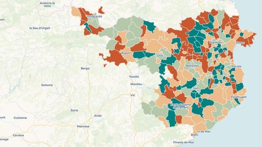 El Gironès és la comarca que guanya més població i l&#039;Alt Empordà la que més en perd