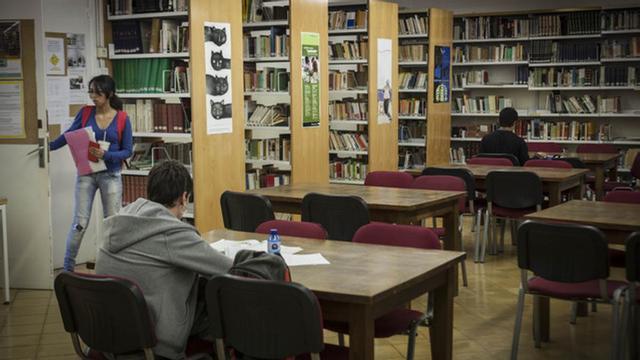La biblioteca del instituto Jaume Balmes.