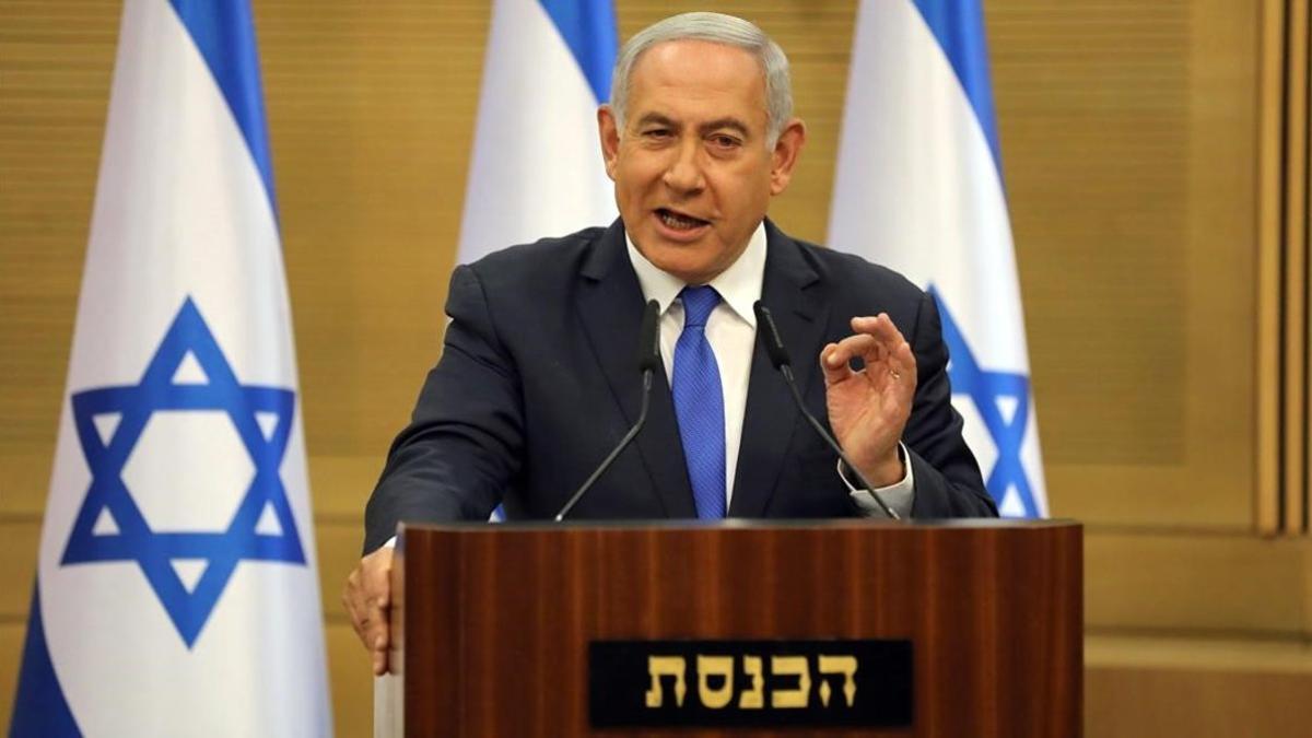 El primer ministro israelí, Benjamin Netanyahu, en una rueda de prensa.