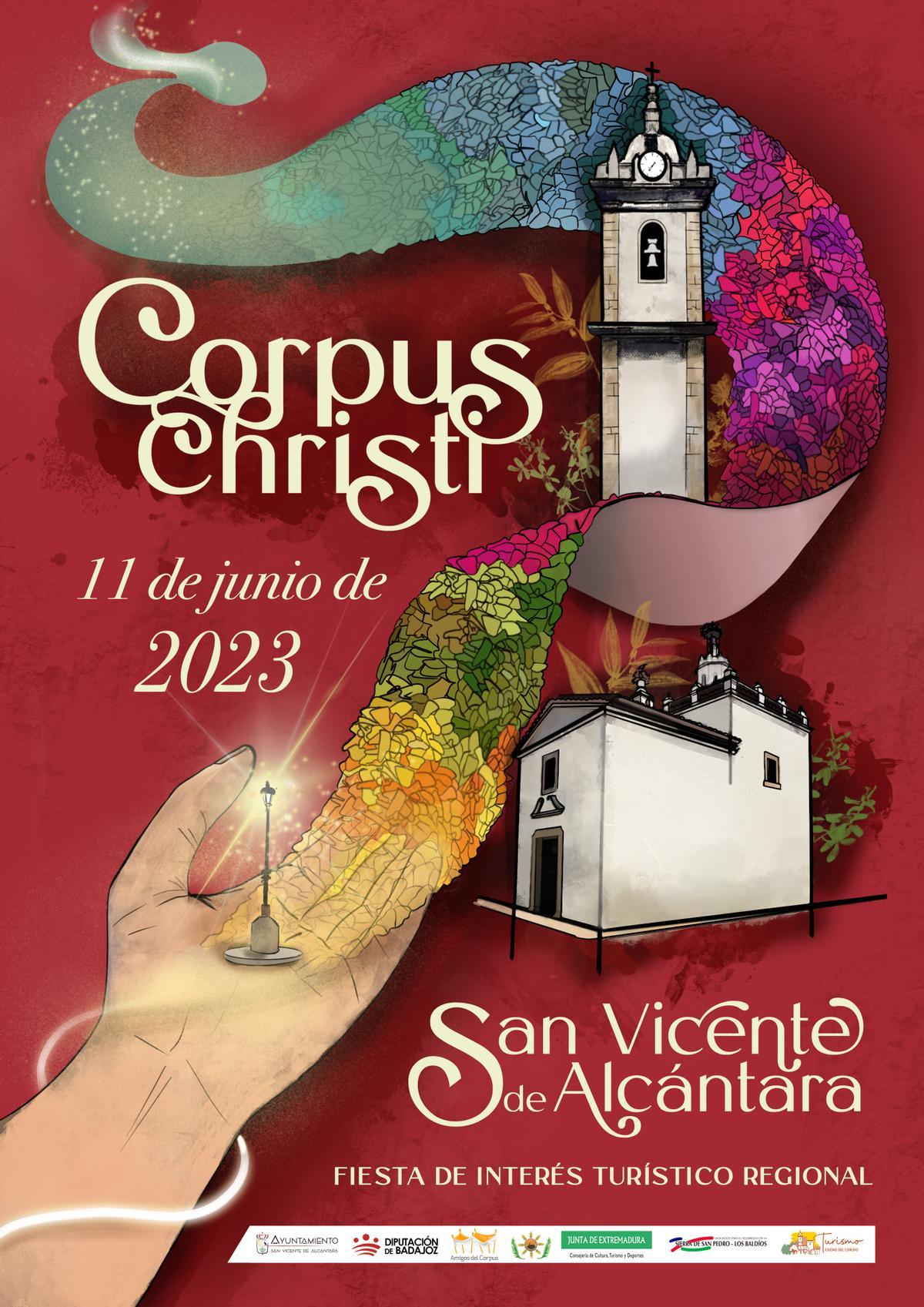 Cartel del Corpus Christi de San Vicente de Alcántara 2023.