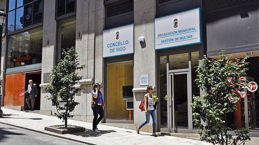 Fachada de la oficina de recaudación municipal y gestión de multas del ayuntamiento de Vigo.