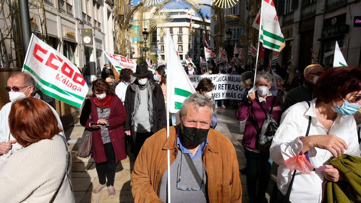 Concentración de Marea Blanca en defensa de la sanidad pública en Málaga