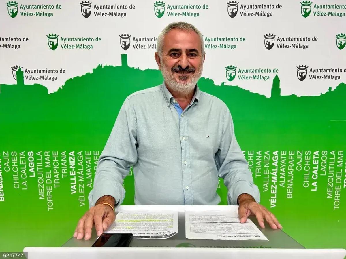 El edil veleño Jesús María Claros, elegido como posible sustituto de Sandra Extremera en al Diputación de Málaga.