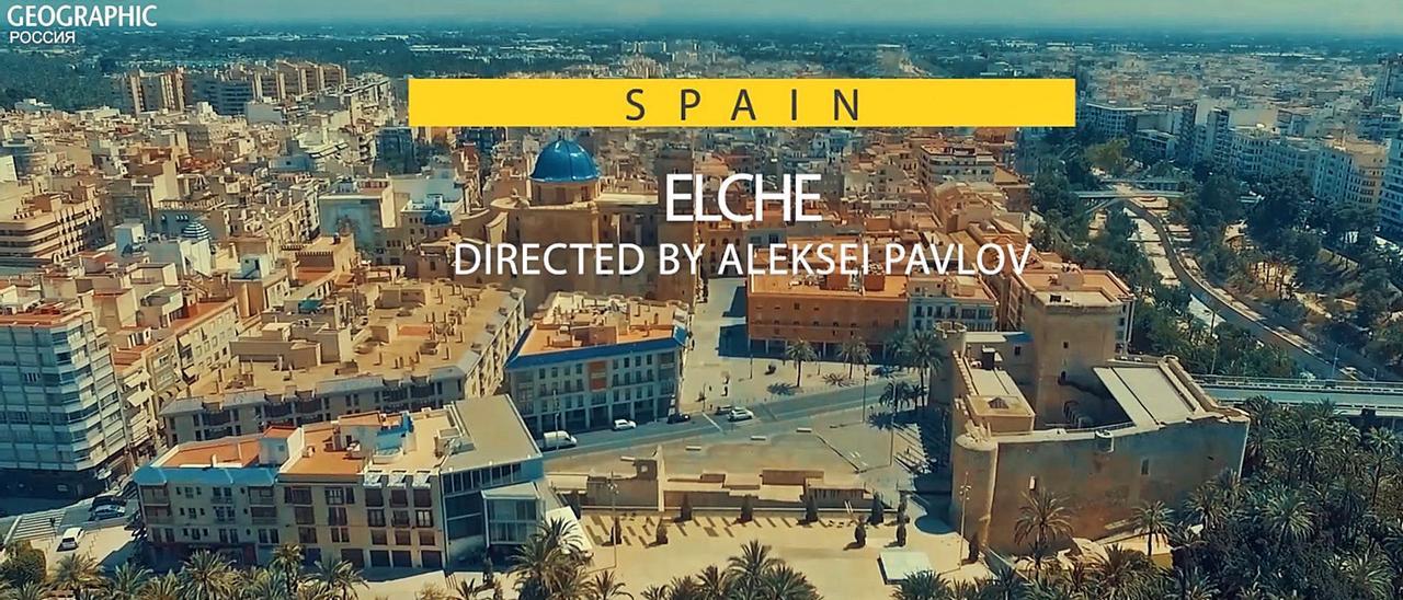 Uno de los fotogramas del documental que National Geographic ha grabado sobre Elche y que se emite en su canal de Rusia