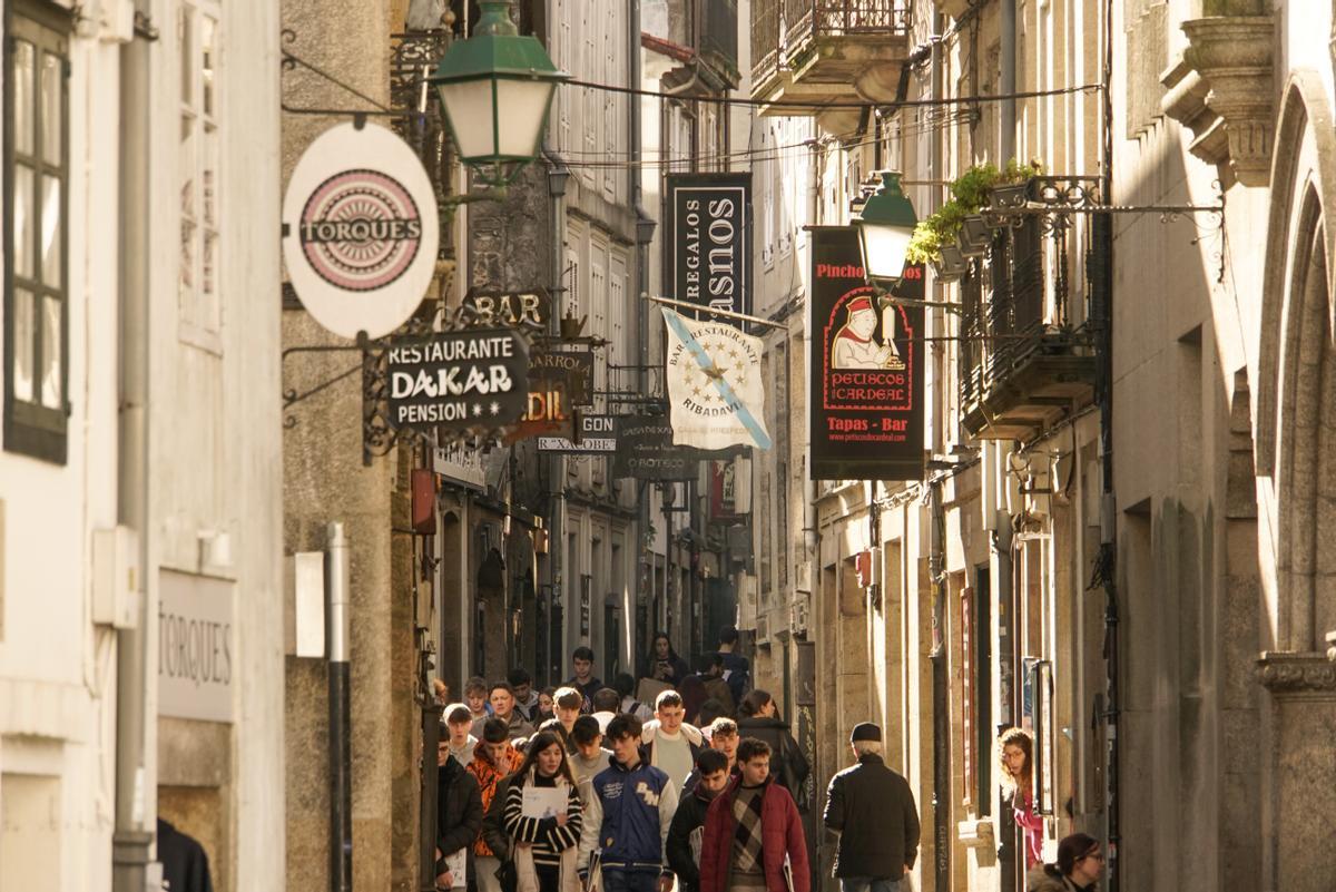 Rúa do Franco, en el casco histórico de Santiago de Compostela