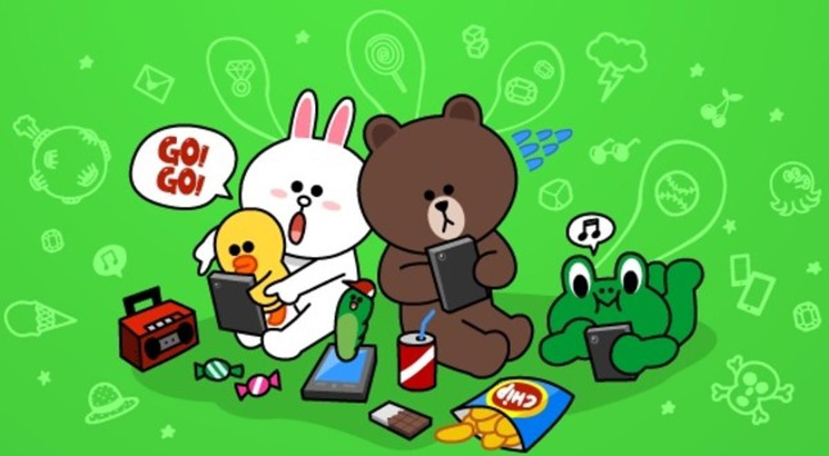 Els protagonistes de l’aplicació Line. Els protagonistes de l’aplicació Line.