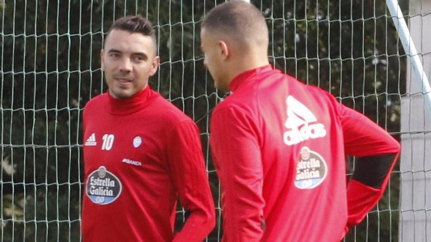 Iago Aspas, ayer en A Madroa. // Alba Villar