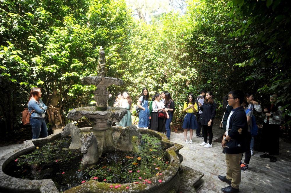 Estudiantes chinos visitan el jardín botánico de Q