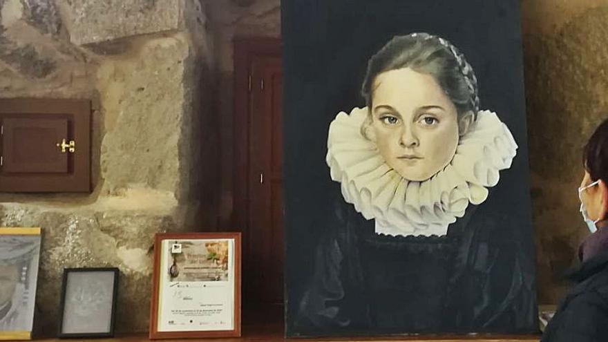 Retrato de “La pequeña dama” mostrado en el Centro de Interpretación. | Cedida