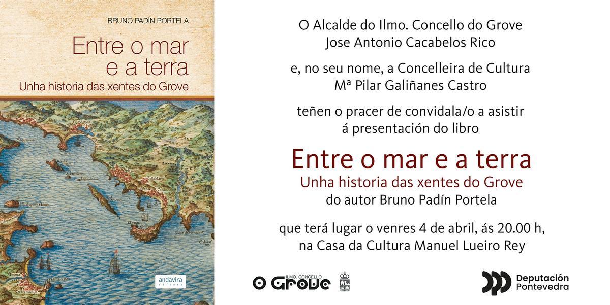 La invitación con la que se anuncia la presentación del libro.