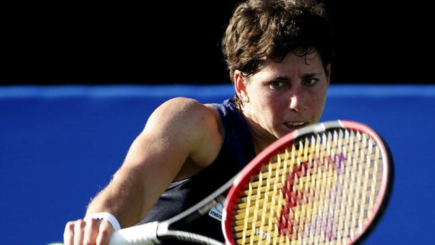 Carla Suárez durante un partido de esta temporada.