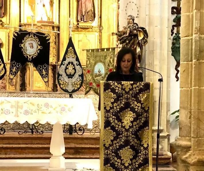 María Dolores Jiménez, durante el pregón pronunciado en Montemayor.