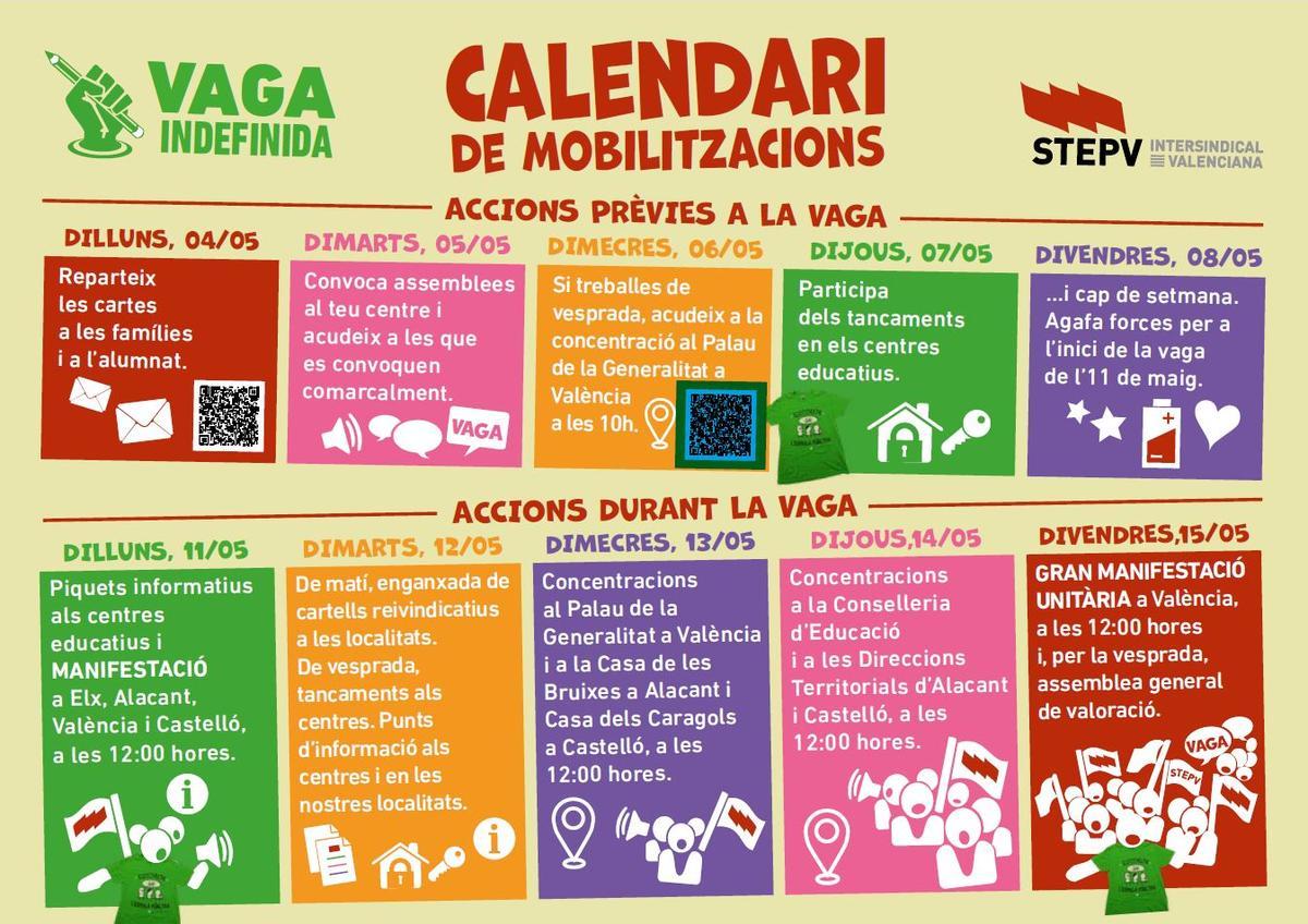 Calendario de movilizaciones