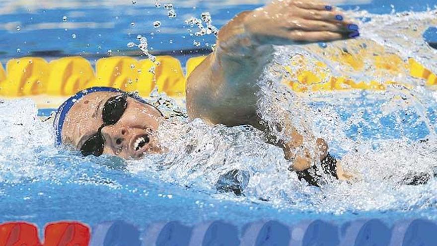La nadadora mallorquina Melani Costa en competición.