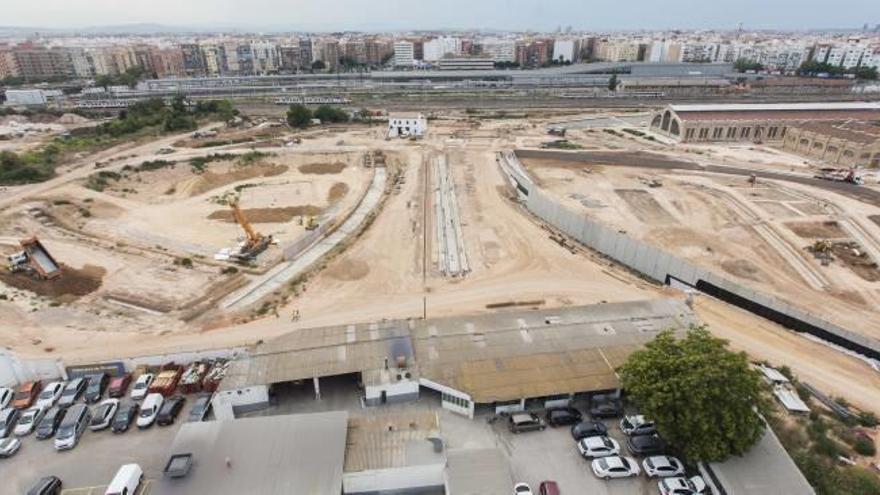 Vista panorámica de las obras en el Parque Central.