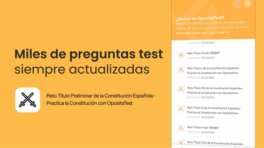 OpositaTest tiene miles de preguntas de test preparatorios, totalmente actualizados