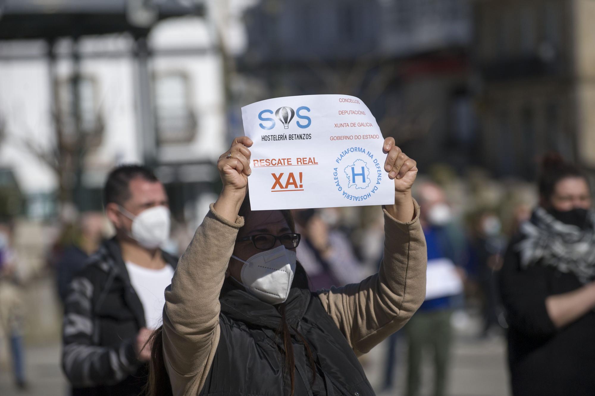 Manifestación por la hostelería en Betanzos