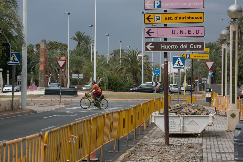 Obras del carril bici en Elche