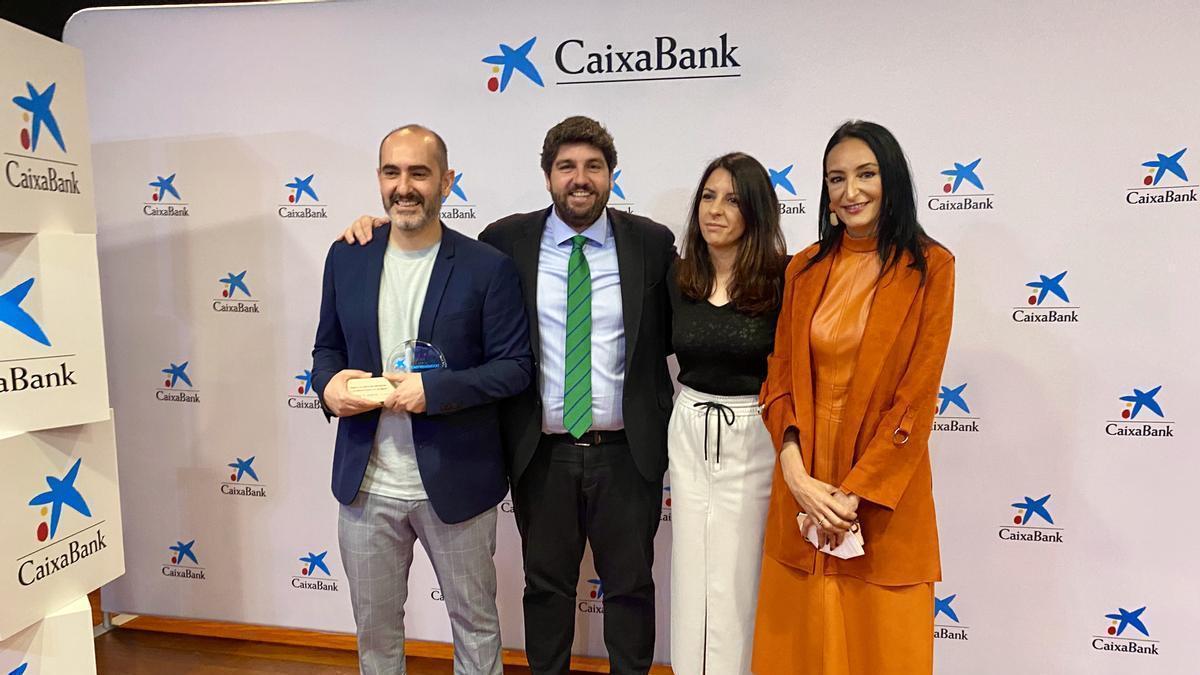 López Miras, en la clausura del acto de entrega de los Premios EmprendeXXI, organizados por CaixaBank.