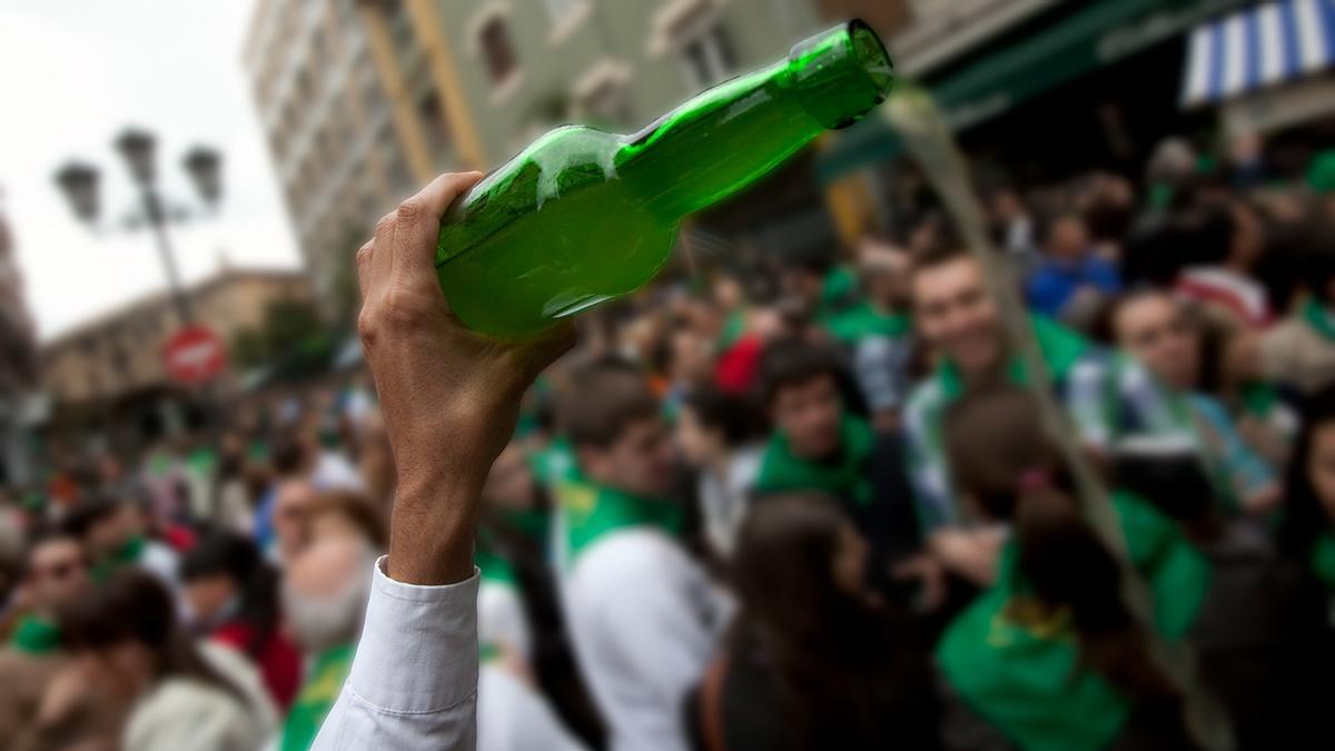 Botella de sidra.