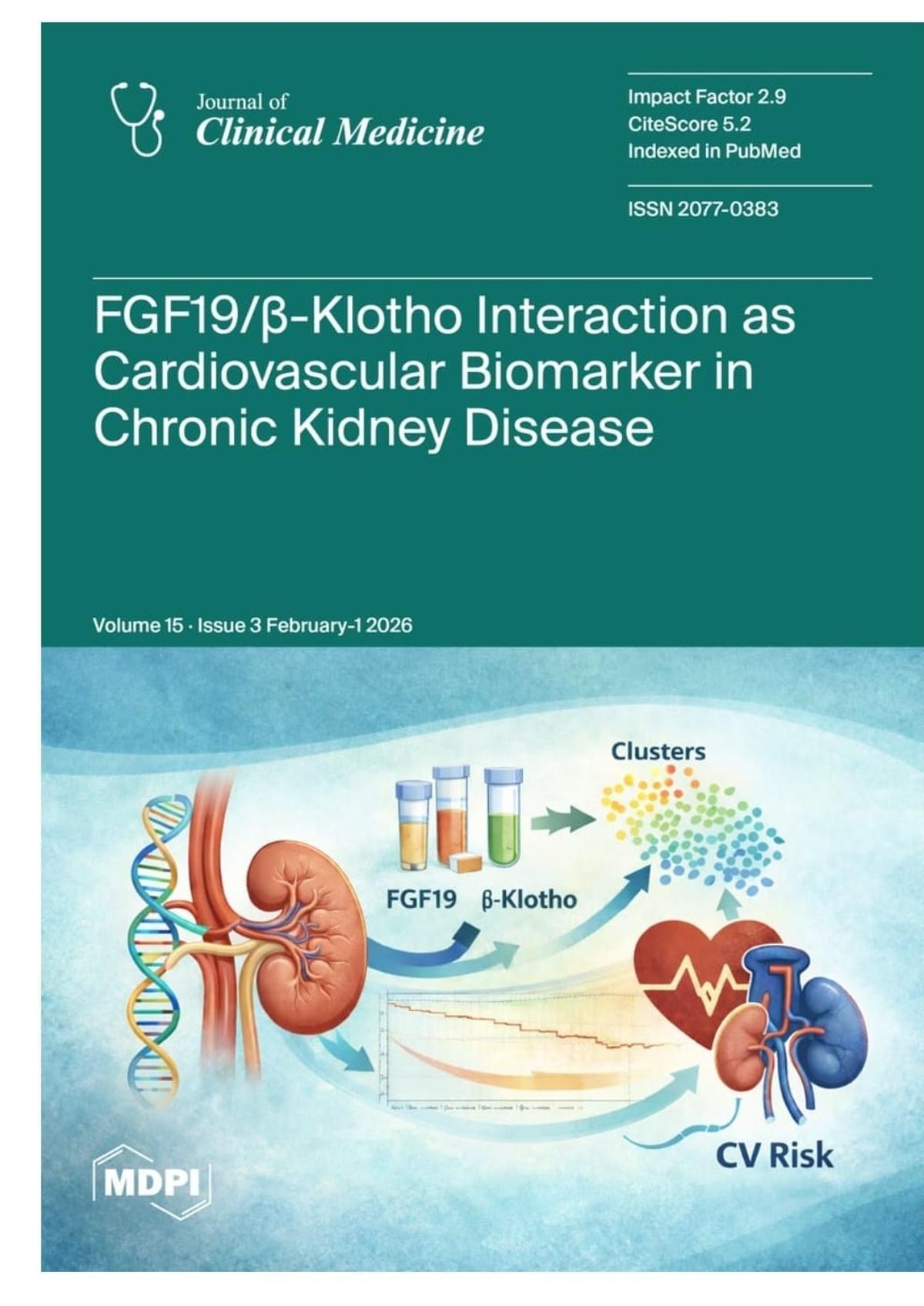 Portada de la revista Journal of Clinical Medicine con el estudio extremeño.