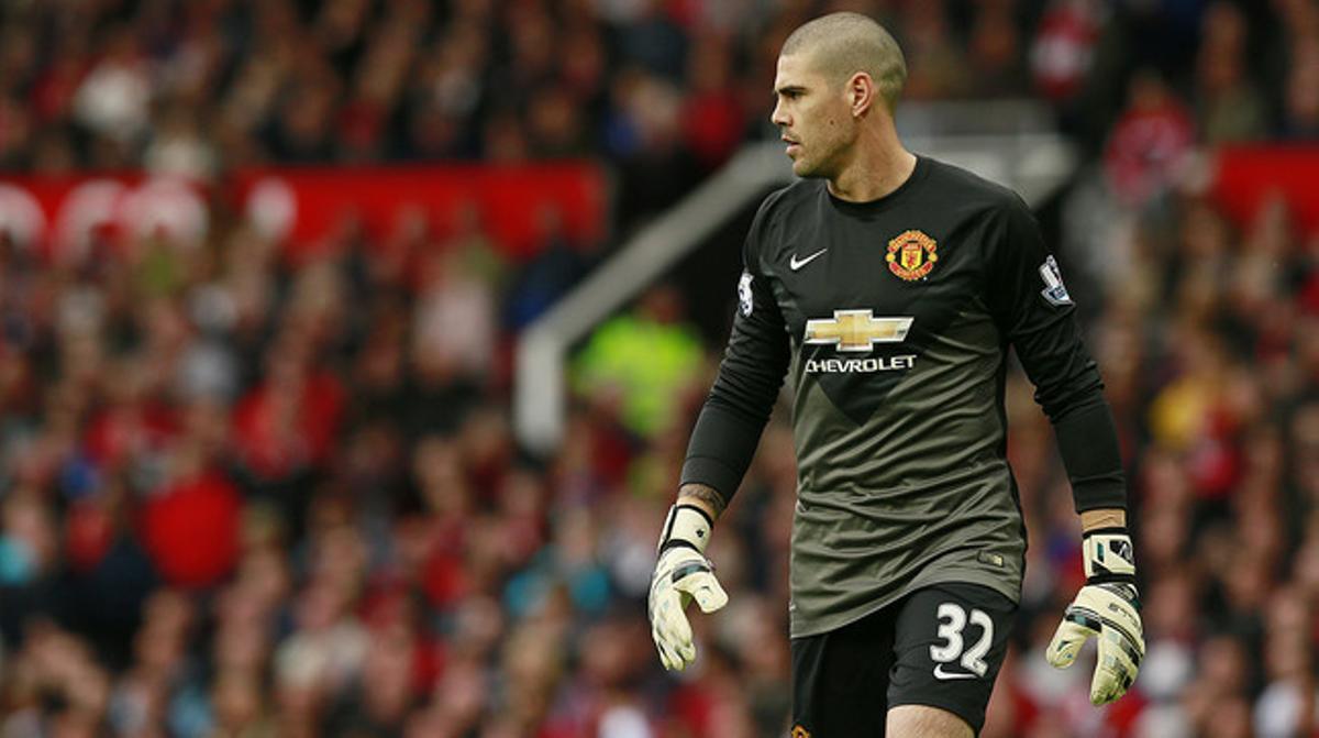 Víctor Valdés, durant un partit amb el Manchester United el maig passat.