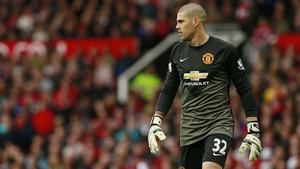 Víctor Valdés, durant un partit amb el Manchester United el maig passat.