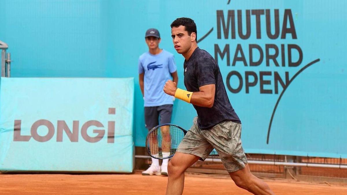 Tenis. Munar celebra un punto en el Masters 1000 Mutua Madrid Open