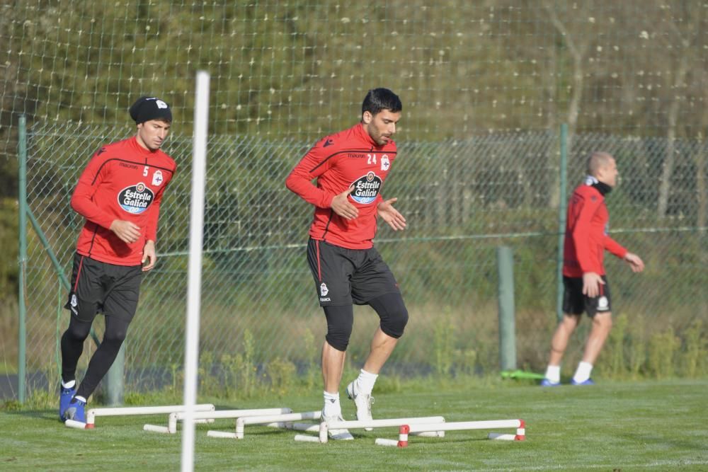 Carlos Fernández, David Simón, Diego Caballo, Gerard Valentín y Fede Cartabia se entrenan al margen del grupo.