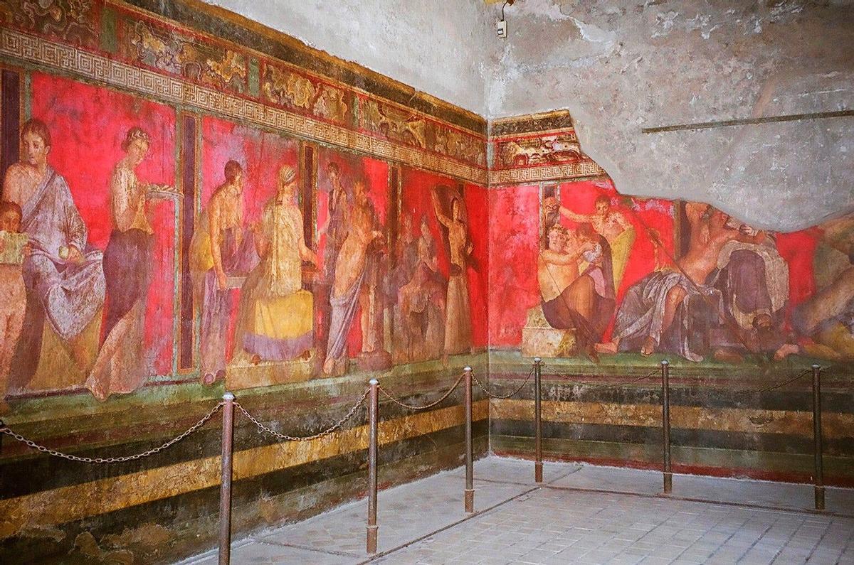Mosaico mural en Pompeya