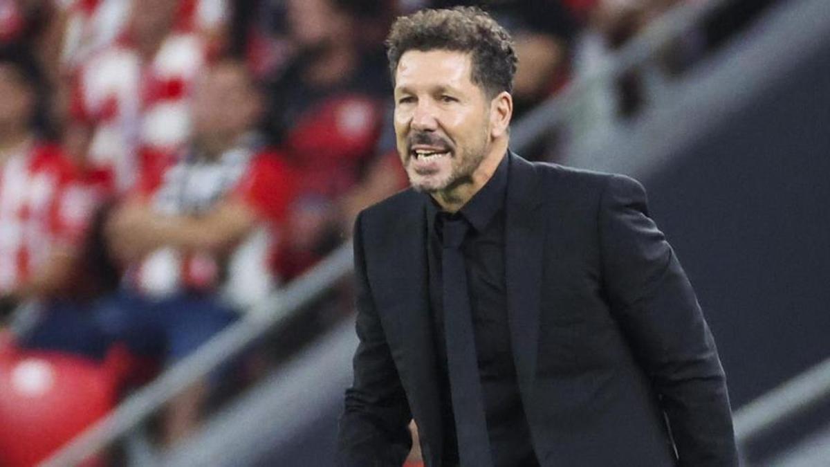 Diego Simeone, durante un partido del Atlético de Madrid esta temporada