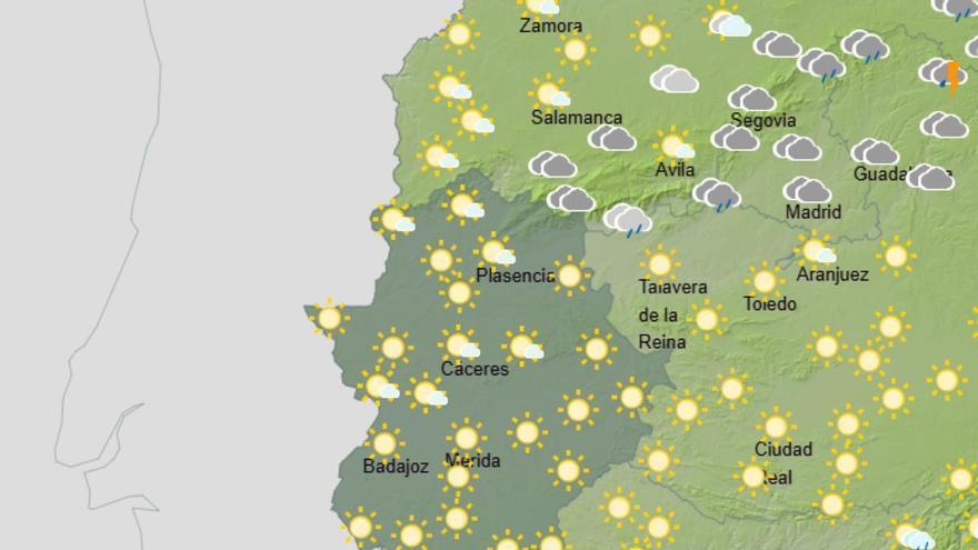 Extremadura tendrá chubascos este viernes antes de una semana con ambiente de verano