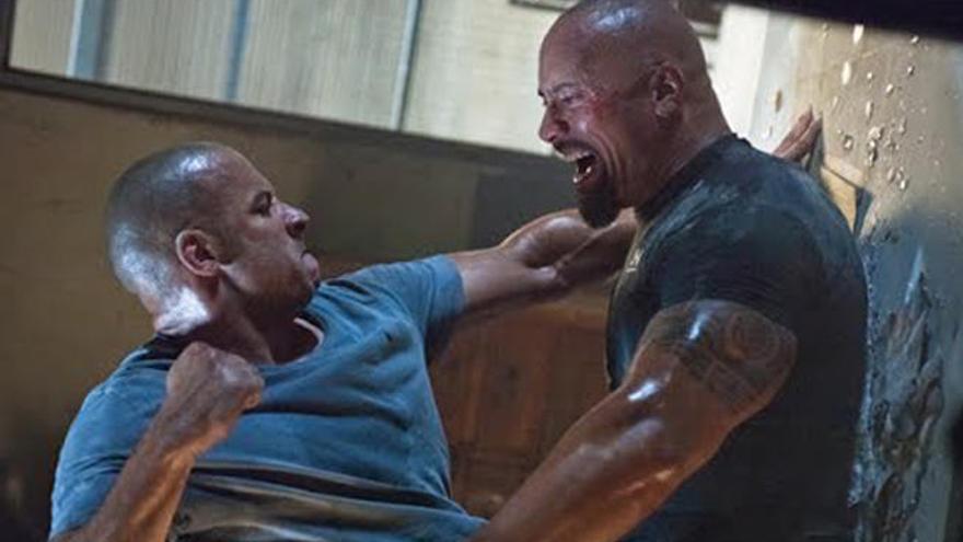 Los actores Vin Diesel y The Rock.