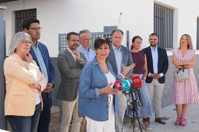 La ministra de vivienda, Isabel Rodríguez, este jueves en Olivenza