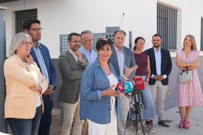 La ministra de vivienda, Isabel Rodríguez, este jueves en Olivenza