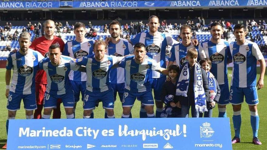 El once inicial del Dépor ante el Villarreal.