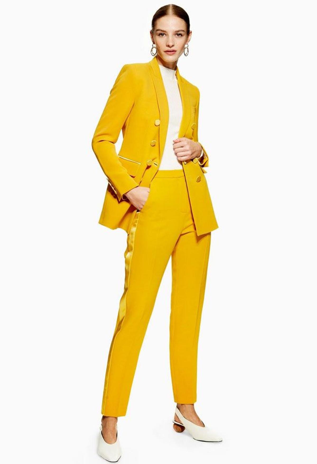 Traje amarillo mostaza de Topshop