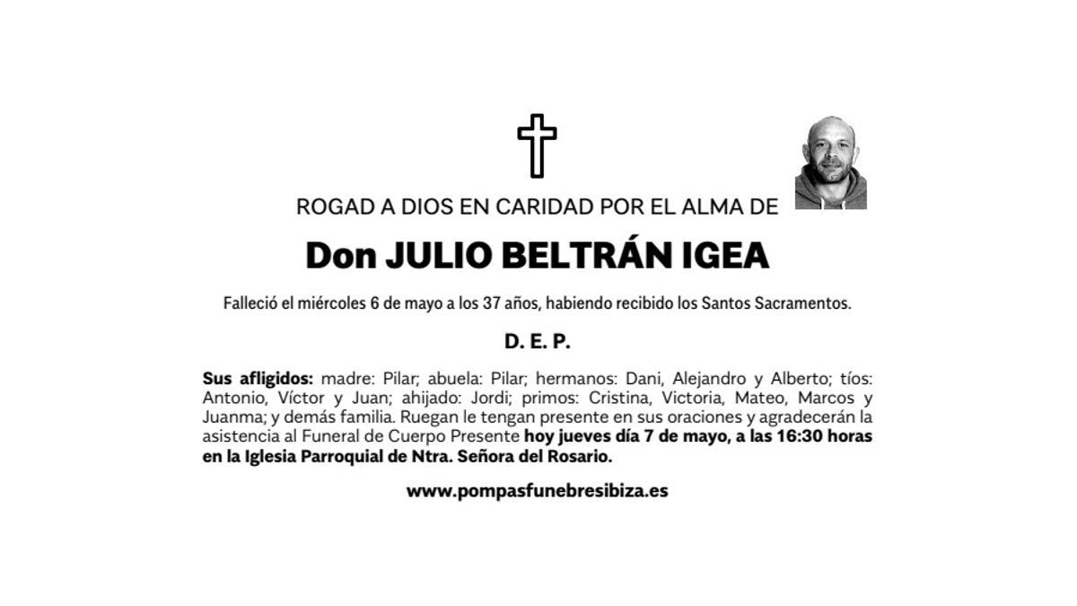 Esquela Julio Beltrán Igea