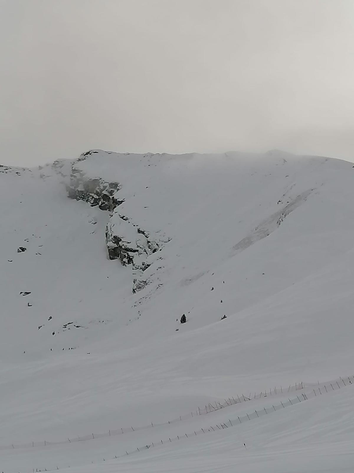 Imagen del alud de este jueves en Cerler