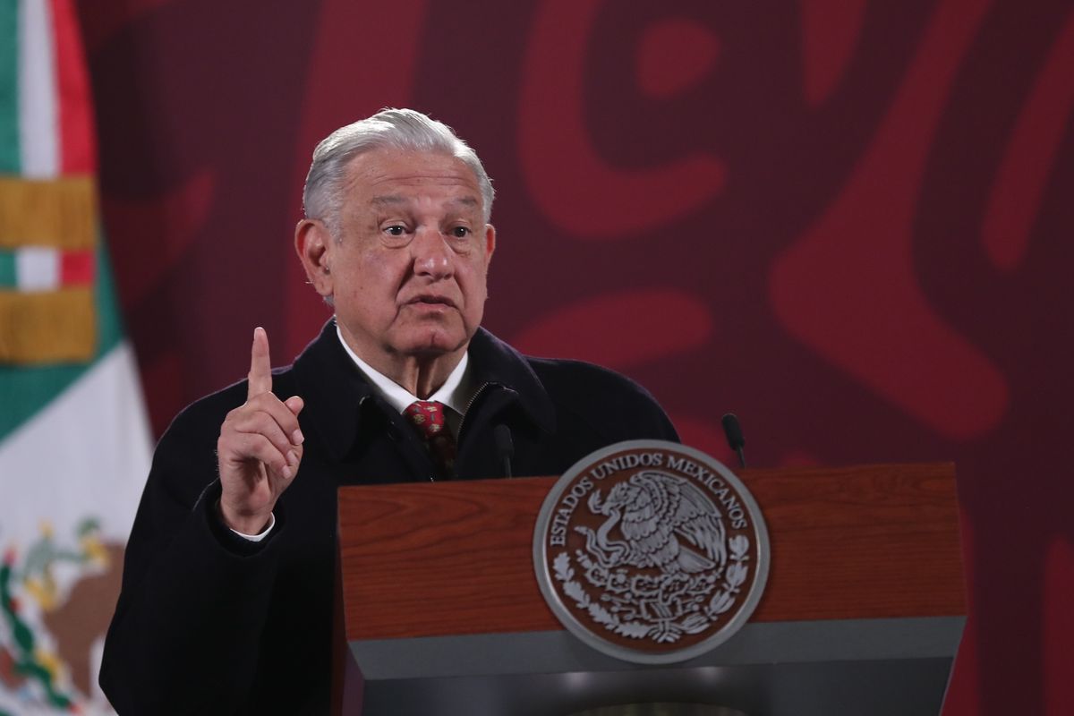 El presidente de México, Andrés Manuel López Obrador, en su habitual conferencia de prensa matutina de este miércoles