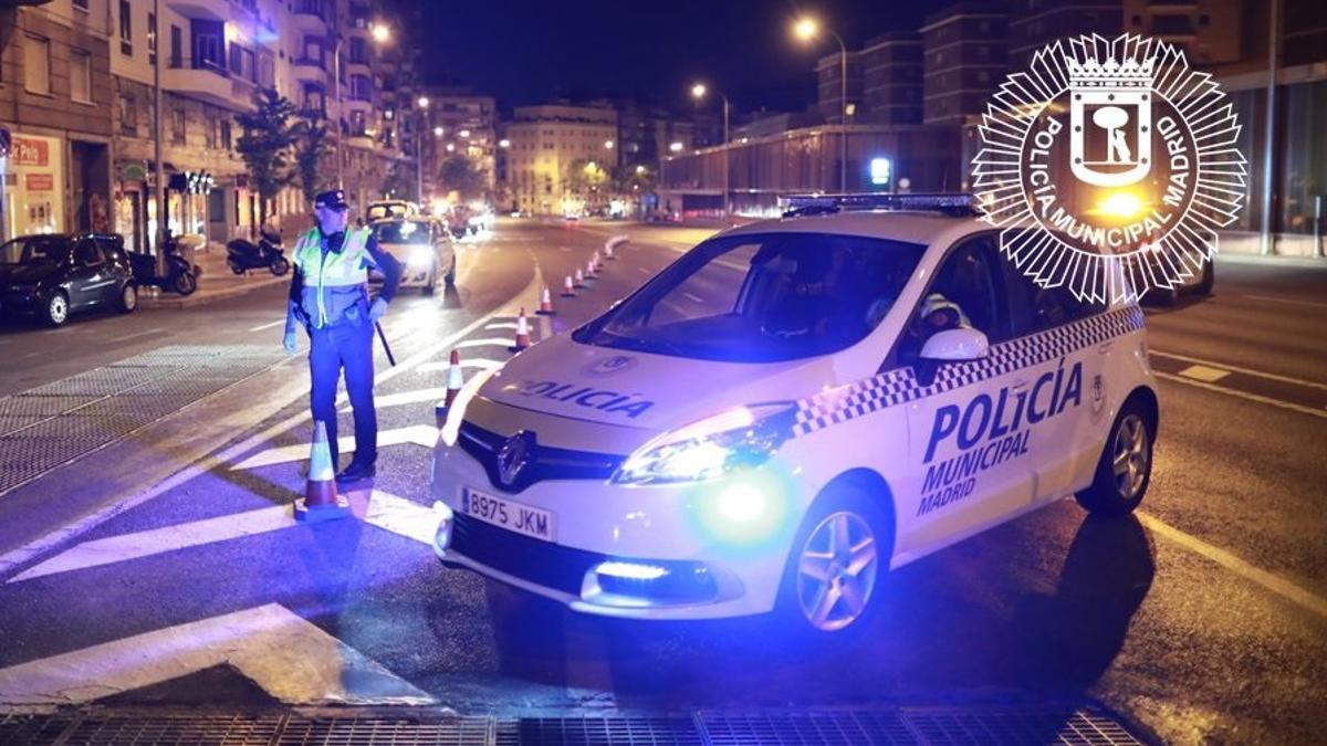 Control de alcoholemia de la Policía Municipal de Madrid.