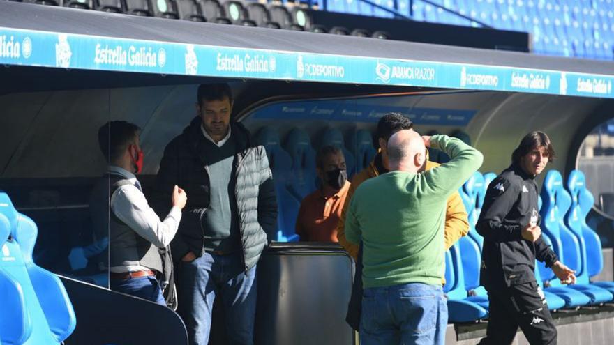 Miguel Juane, en Riazor en el Dépor-Extremadura. | // CARLOS PARDELLAS